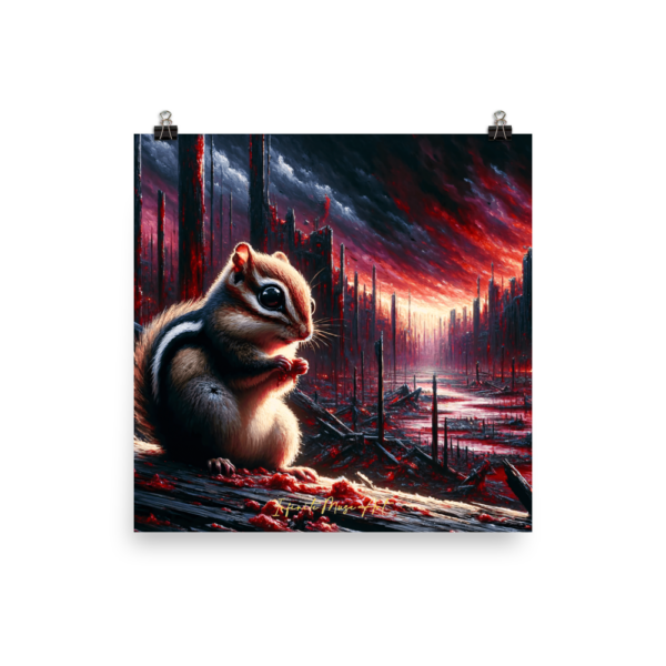 Chipmunk Chronicle: Post-Apocalyptic Survivor - Limited Edition Art Print (18x18-inches)