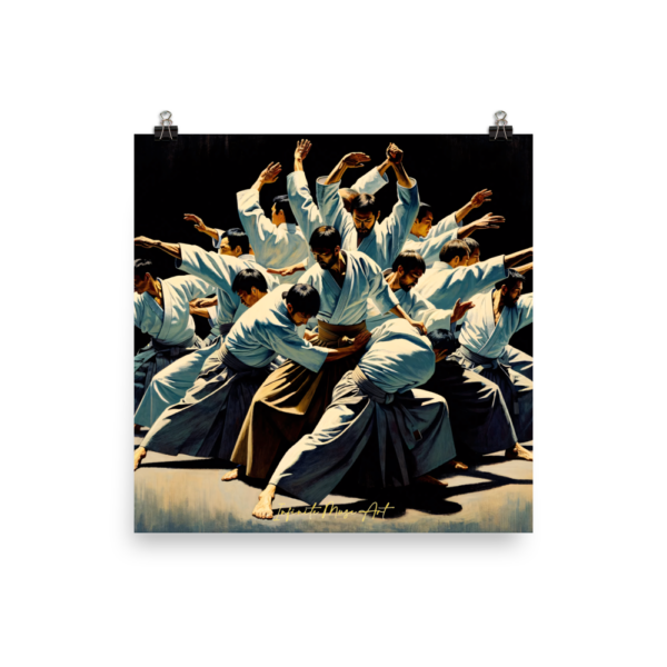 Harmony in Motion: Aikido Masters Poster Print (18x18in)