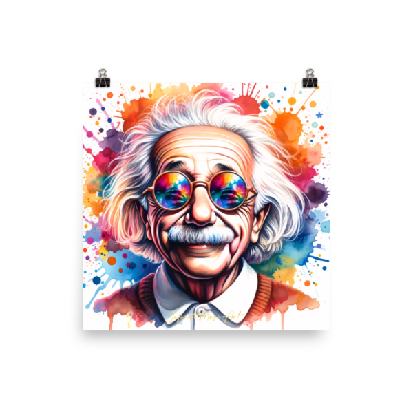 Vibrant Einstein: Colourful Portrait Print - 18x18