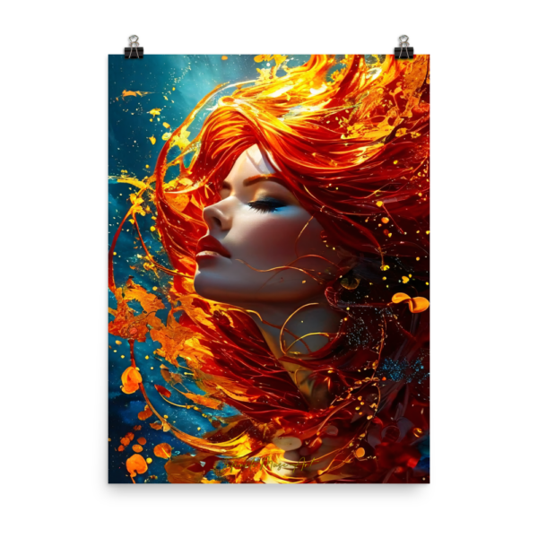 Vivid Ember - A Portrait of Fiery Passion Art Print