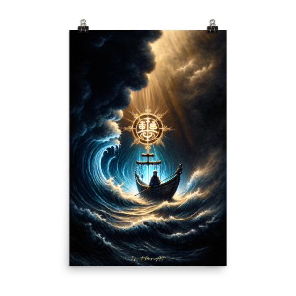 Celestial Navigator Japanese Poster - Illuminated Maritime Adventure Print