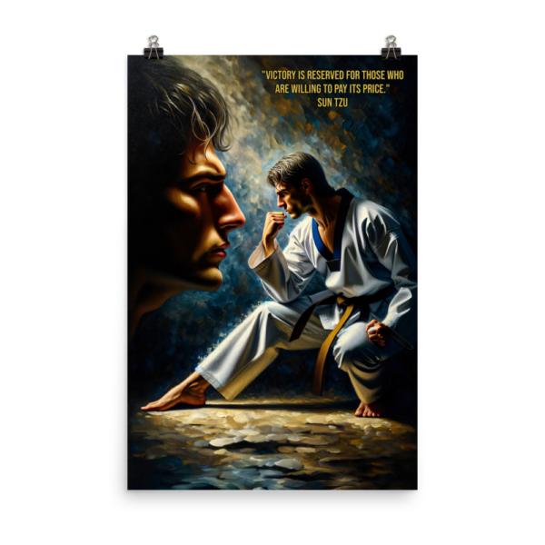 Inspirational - Reflections of Mastery: Dramatic Karate Print on Japanese Poster Paper