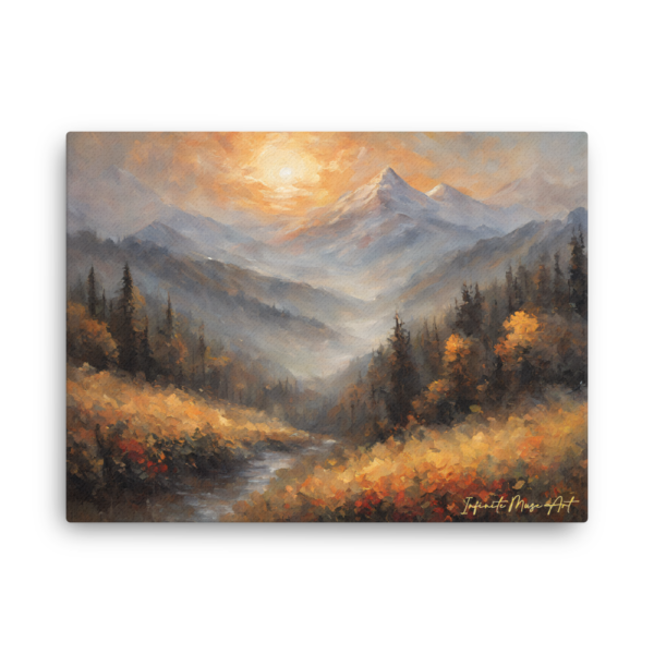 Golden Valley Dawn - Thin, Frameless Canvas Print (18x24in)