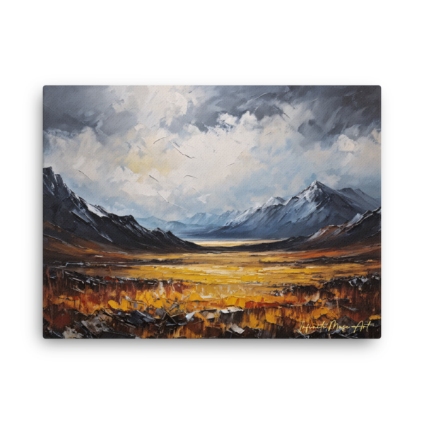 Majestic Mountain Valley: Frameless Canvas Print (18x24in) - Infinite Muse Arts