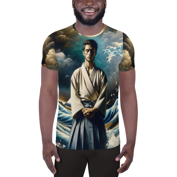 "Meditation Amidst the Tempest" All-Over-Print Athletic Shirt for Men – Ideal for Combat Sports & Outdoor Enthusiasts