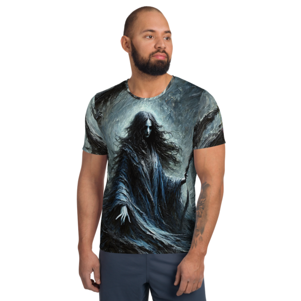 Hel's Embrace All-Over Print Men's Athletic Shirt - Norse Mythology Inspired Performance Wear