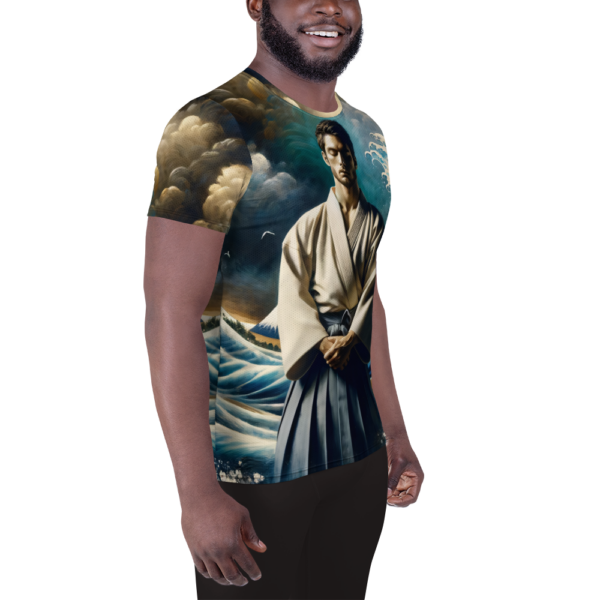 "Meditation Amidst the Tempest" All-Over-Print Athletic Shirt for Men – Ideal for Combat Sports & Outdoor Enthusiasts - Image 3