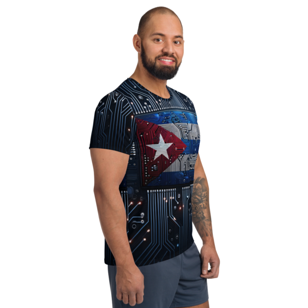 Cuba Inspired All-Over-Print Combat Sports Athletic Shirt, Moisture-Wicking Performance Tee - Image 3