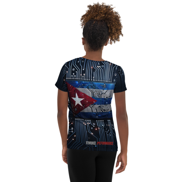 Cuban Electronics Inspired, All-Over Print Women's Athletic T-shirt - Image 2