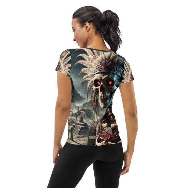 Women's All-Over-Print Athletic Shirt - Mictlantecuhtli Design | Perfect for Combat Sports & Outdoor Enthusiasts - Image 2