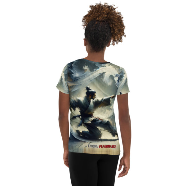 Women's All-Over-Print Athletic Shirt - 'Whispers of the Wind' | Moisture-Wicking Martial Arts-Inspired Sportswear - Image 2