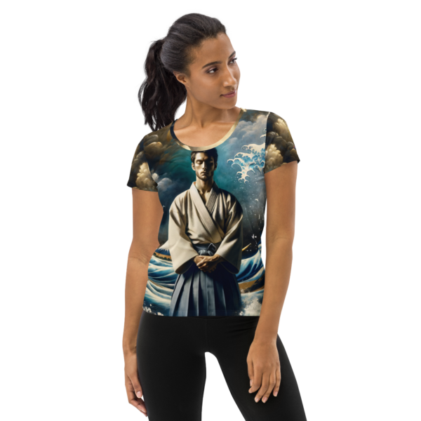 Elevate Your Performance with the Serene Samurai All-Over-Print Women's Athletic Shirt