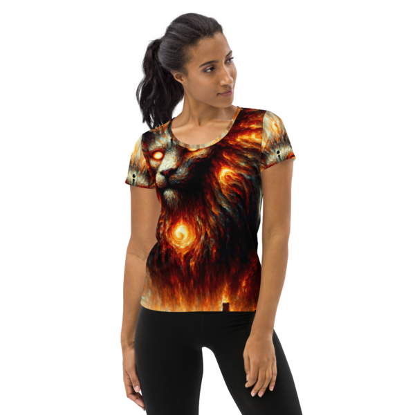 Inferno Guardian Women's All-Over-Print Athletic Shirt - Moisture-Wicking for Combat Sports & Outdoor Enthusiasts