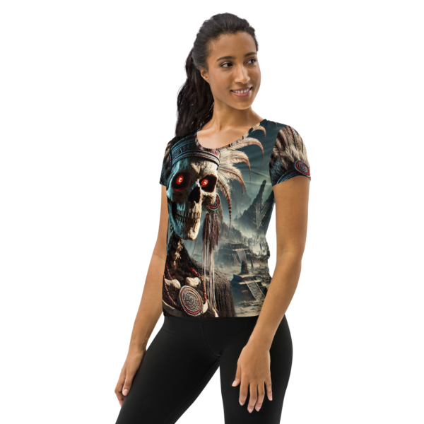 Women's All-Over-Print Athletic Shirt - Mictlantecuhtli Design | Perfect for Combat Sports & Outdoor Enthusiasts - Image 3