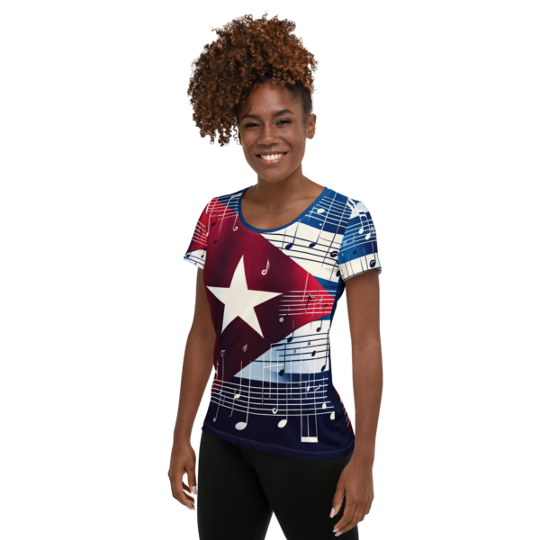 Women's All-Over-Print Athletic Shirt - Cuban Symphony Design for Combat Sports & Outdoor Enthusiasts - Image 3