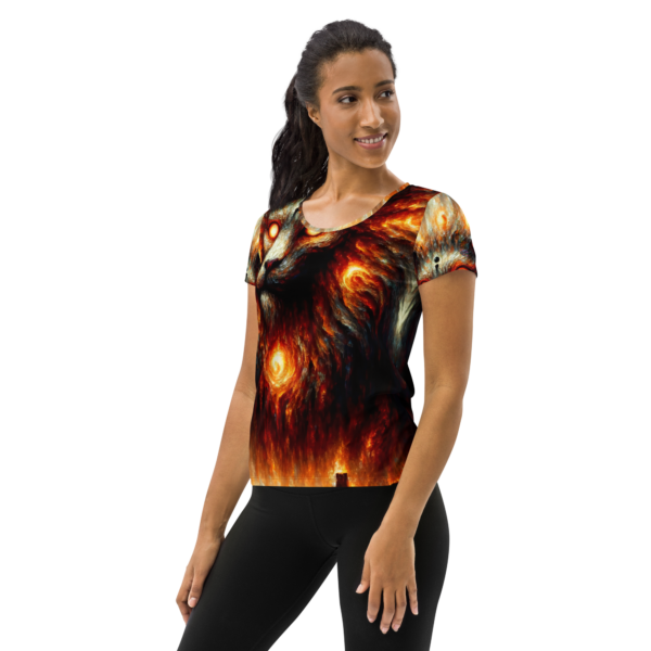 Inferno Guardian Women's All-Over-Print Athletic Shirt - Moisture-Wicking for Combat Sports & Outdoor Enthusiasts - Image 3