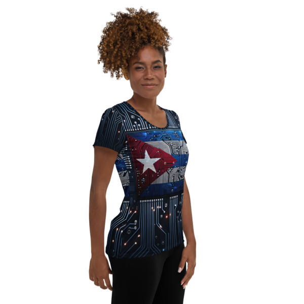 Cuban Electronics Inspired, All-Over Print Women's Athletic T-shirt - Image 4