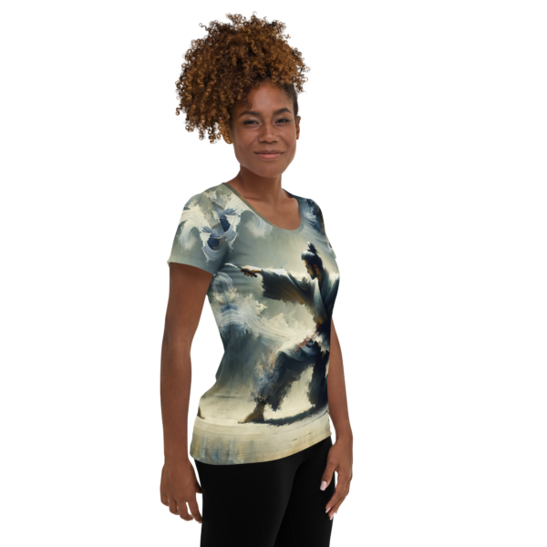 Women's All-Over-Print Athletic Shirt - 'Whispers of the Wind' | Moisture-Wicking Martial Arts-Inspired Sportswear - Image 4