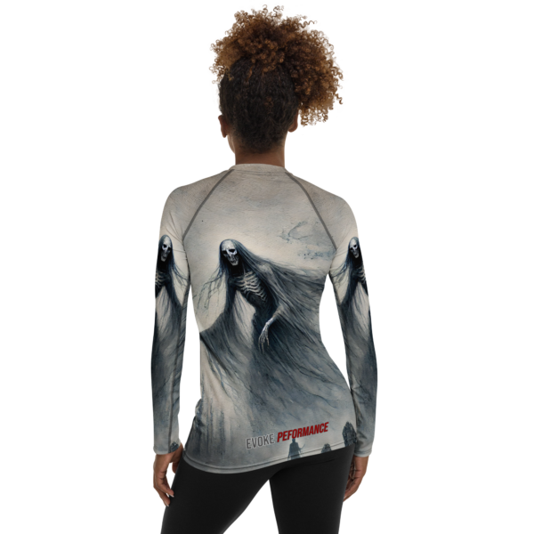 Thanatos Rising Women's Rash Guard - Gothic Dark Fantasy Sun Protection for Combat Sports & Outdoor Enthusiasts - Image 2