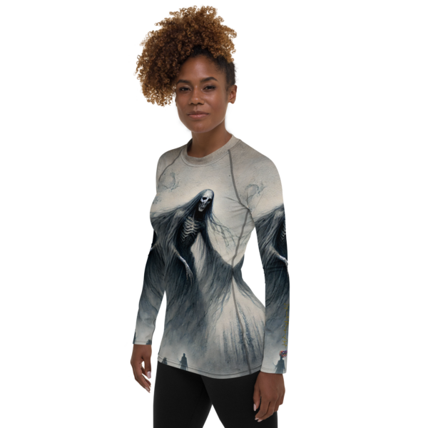 Thanatos Rising Women's Rash Guard - Gothic Dark Fantasy Sun Protection for Combat Sports & Outdoor Enthusiasts - Image 3