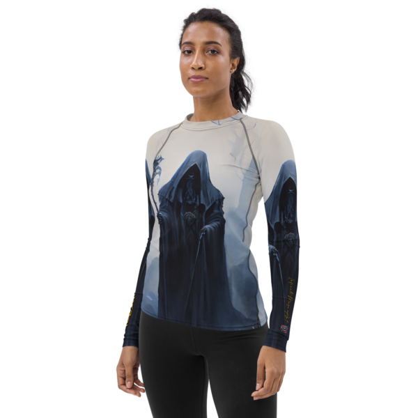 Harbinger of Shadows Women's Long Sleeve Rash Guard – Combat & Outdoor Sportswear with UPF 50+ | 'Reap What You Sow' - Image 3