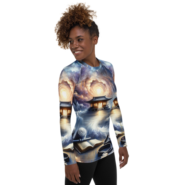 Celestial Martial Reflection Women’s Rash Guard – Combat Sports & Outdoor Performance Long Sleeve Shirt - Image 4