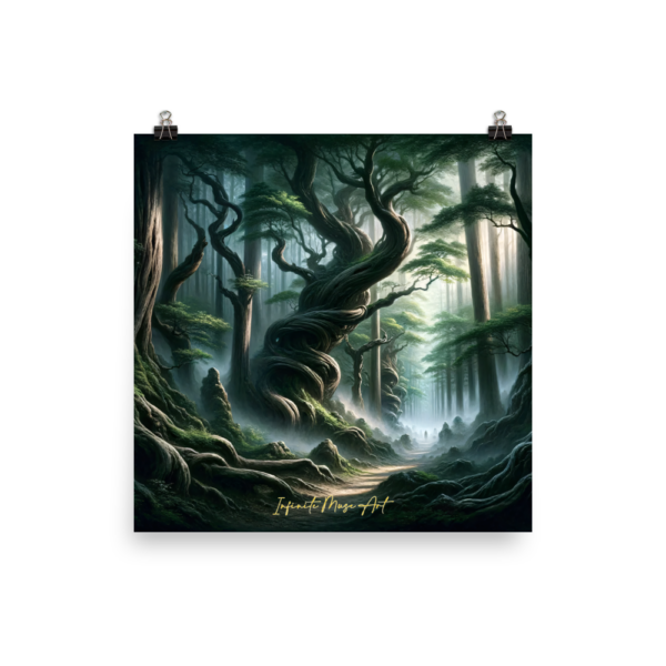 Enchanted Forest Realm - Premium Japanese Poster Print (18x18in)