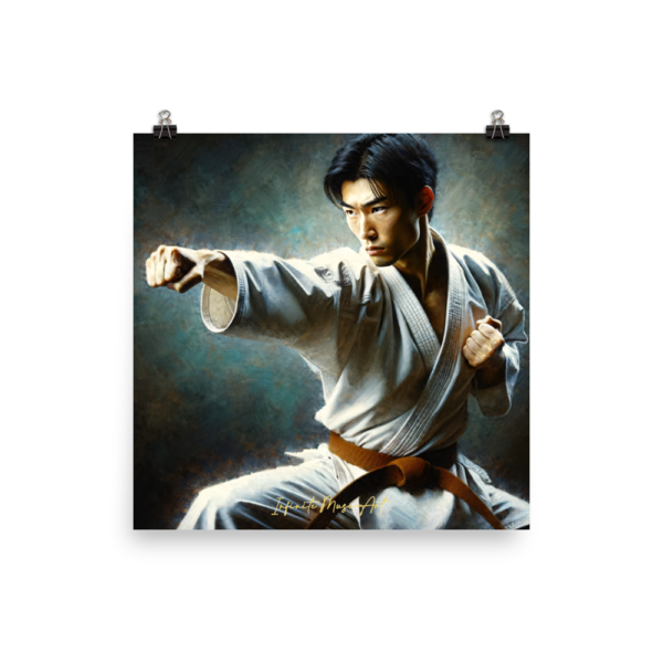 Warrior's Precision - 18x18in Japanese Martial Arts Poster on Museum-Quality Matte Paper