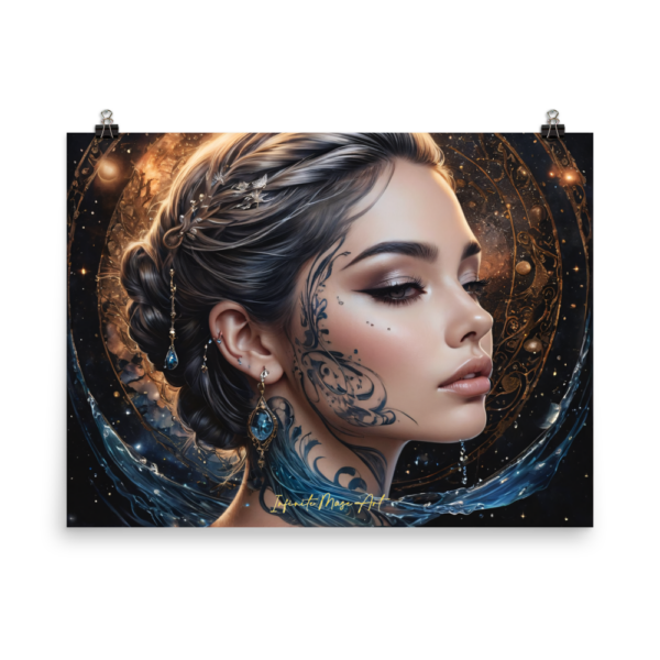 Celestial Enigma: Ethereal Portrait in Cosmic Dreamscape