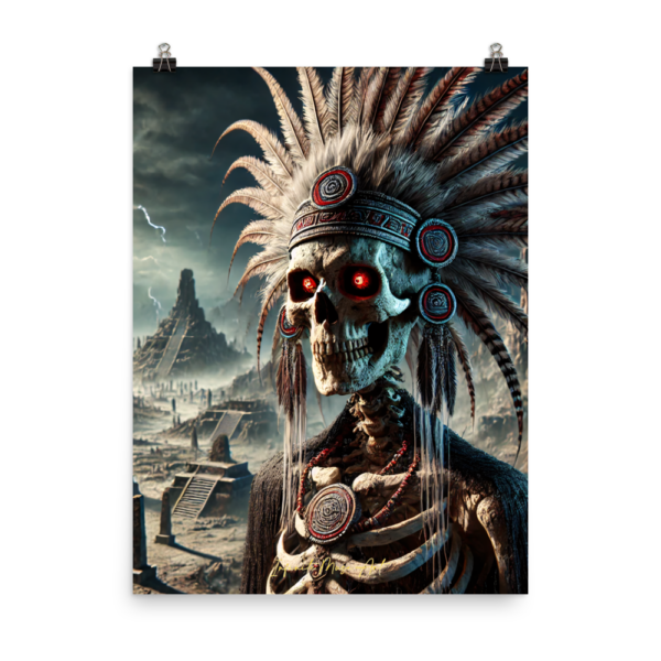 Mictlantecuhtli - Lord of the Underworld | 18x24in Japanese Poster-Paper Print | Gothic & Dark Art