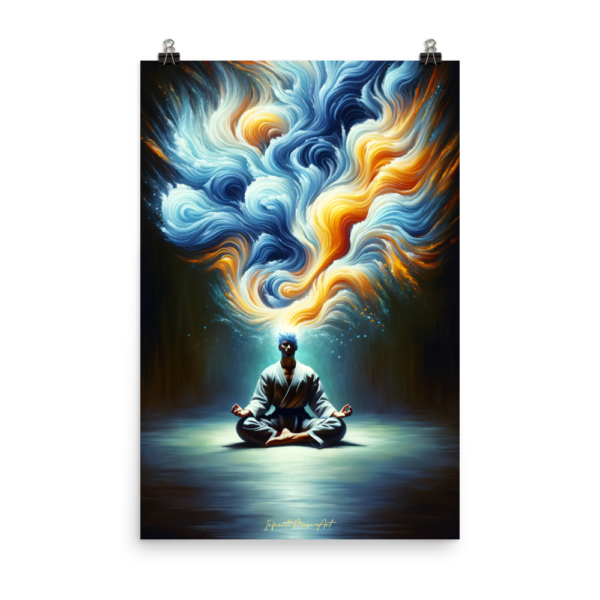 Meditative Flames of the Mind - 24x36in Premium Japanese Poster Print