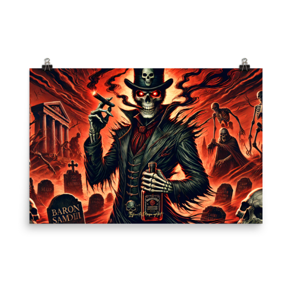 Baron Samedi 24x36in Gothic Art Print – Japanese Matte Poster Paper – Deities of Darkness Collection