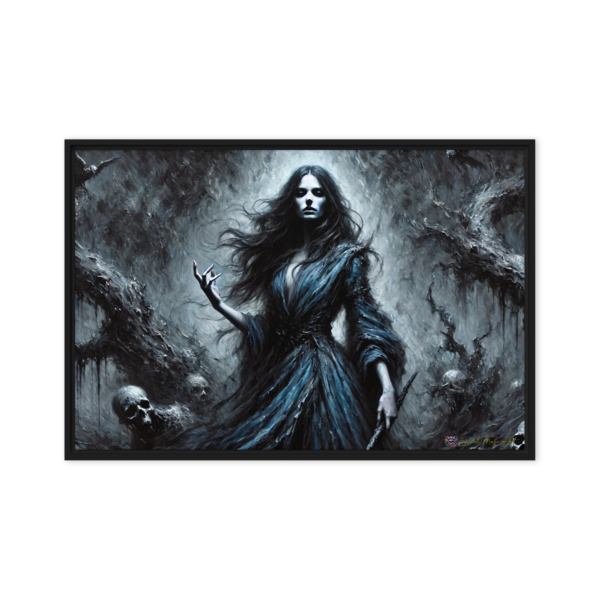 Morrígan: Goddess of Death and War - Framed Canvas Print (24x36in)