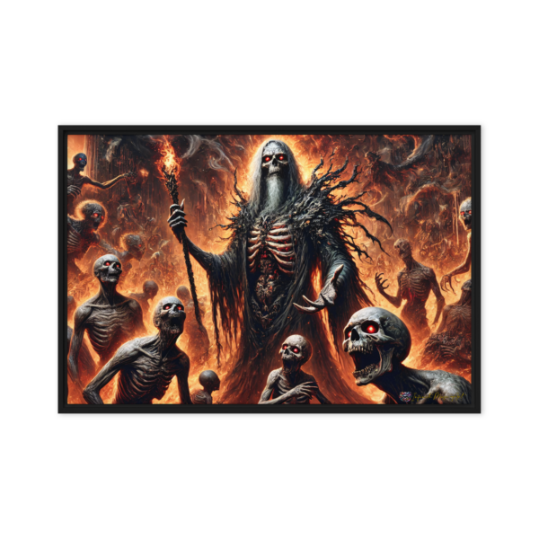 Mot: Bringer of Eternal Darkness - Premium 24x36in Wood Framed Canvas Print with Floating Effect