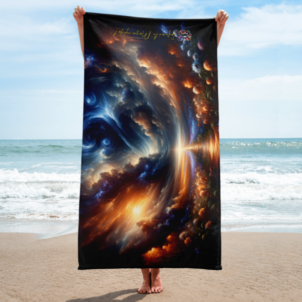 Celestial Symphony Beach Towel - Vibrant Artistic Bath Accessory - Image 2