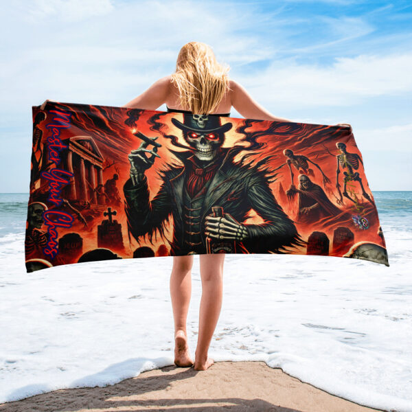 Baron Samedi Gothic Beach Towel – 30x60in, Super Soft & Cozy Sublimation Print