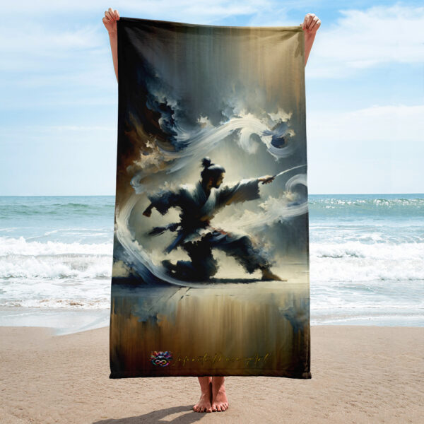 Martial Spirit Beach Towel | 30x60in Japanese Martial Arts Design