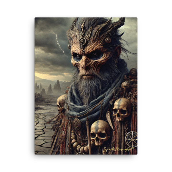 Lord of the Eternal Abyss | 18x24in Thin Frameless Canvas Print | Gothic Dark Fantasy Wall Art