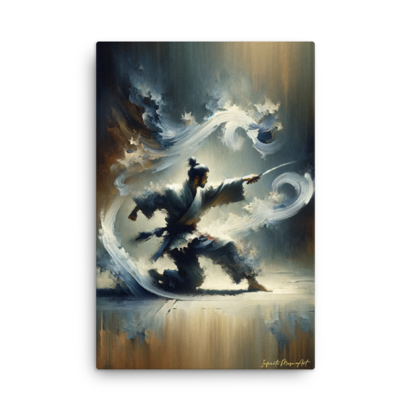 Martial Spirit Windflow 24x36in Thin Canvas Print | Frameless Japanese Martial Arts Artwork