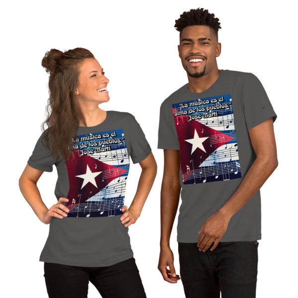 Old-Fashioned Comfort Fit Unisex T-Shirt Featuring Cuban Musical Flag Design – 'La música es el alma de los pueblos' Quote by José Martí - Image 5