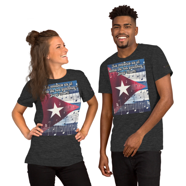 Old-Fashioned Comfort Fit Unisex T-Shirt Featuring Cuban Musical Flag Design – 'La música es el alma de los pueblos' Quote by José Martí - Image 4