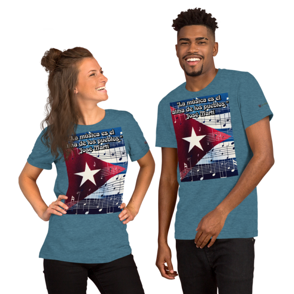 Old-Fashioned Comfort Fit Unisex T-Shirt Featuring Cuban Musical Flag Design – 'La música es el alma de los pueblos' Quote by José Martí - Image 7