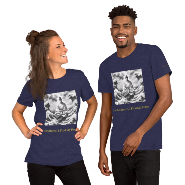 Samurai Meditation Unisex T-Shirt - 'In the Storm, I Find My Peace' - Comfort Fit Martial Arts Tee - Image 3