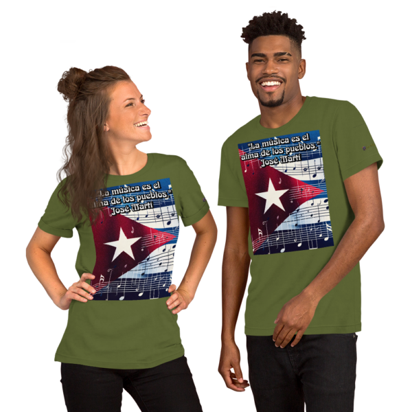 Old-Fashioned Comfort Fit Unisex T-Shirt Featuring Cuban Musical Flag Design – 'La música es el alma de los pueblos' Quote by José Martí - Image 6