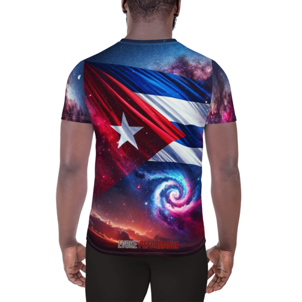 Cuban Flag Cosmic Athletic Shirt – Men's All-Over-Print Performance Top for Combat Sports & Outdoor Enthusiasts - Image 2