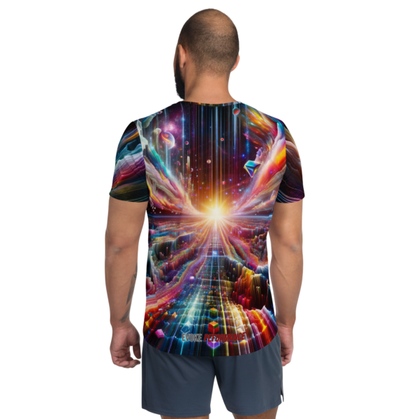 Cosmic Symphony All-Over-Print Men's Athletic Shirt - Moisture-Wicking Performance Tee for Combat Sports & Outdoor Enthusiasts - Image 2