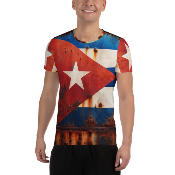 Men's All-Over-Print Athletic Shirt – Cuban Flag Rust Art | Combat Sports & Outdoor Enthusiasts