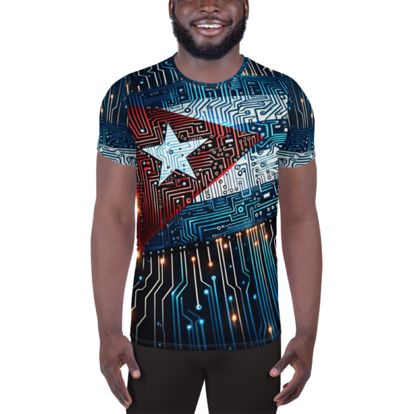 Men’s All-Over-Print Athletic Shirt – Digital Revolution: Cuba Unbound – Moisture-Wicking Combat Sports Apparel