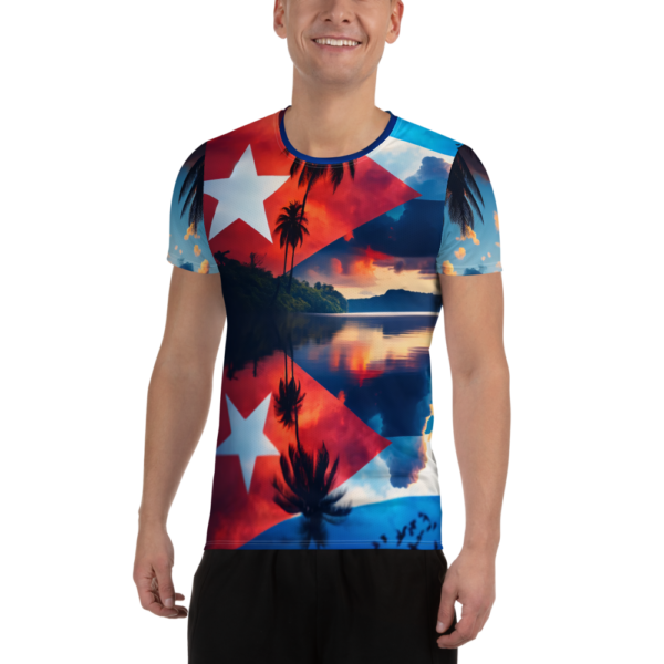 Cuban Radiance All-Over Print Athletic Shirt for Men | Combat Sports & Outdoor Enthusiasts