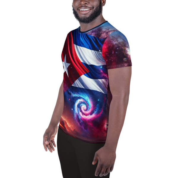 Cuban Flag Cosmic Athletic Shirt – Men's All-Over-Print Performance Top for Combat Sports & Outdoor Enthusiasts - Image 4